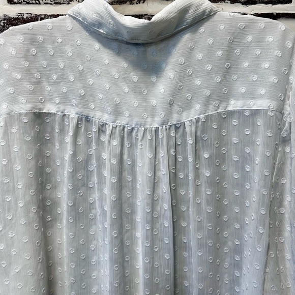 Torrid | Women Madison White Button-Up Shirt Chiffon Clip Dot Blouse Size 4 (4X) - Picture 5 of 7